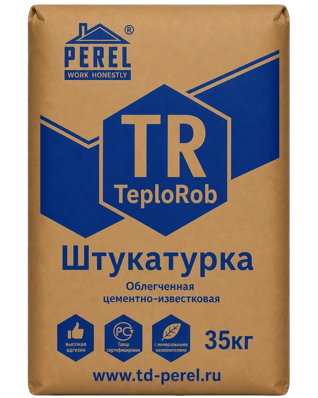 Perel TeploRob TR, 35 кг, облегченная цементная штукатурка с перлитом