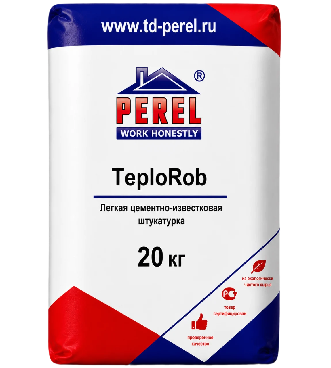 Perel TeploRob, 20 кг, легкая цементная штукатурка с перлитом