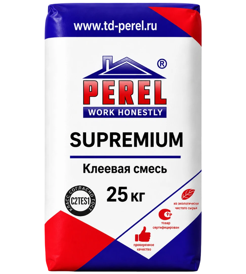 Perel Supremium С2 ТЕ S1, 25 кг, эластичная, водостойкая, беспылевая клеевая смесь