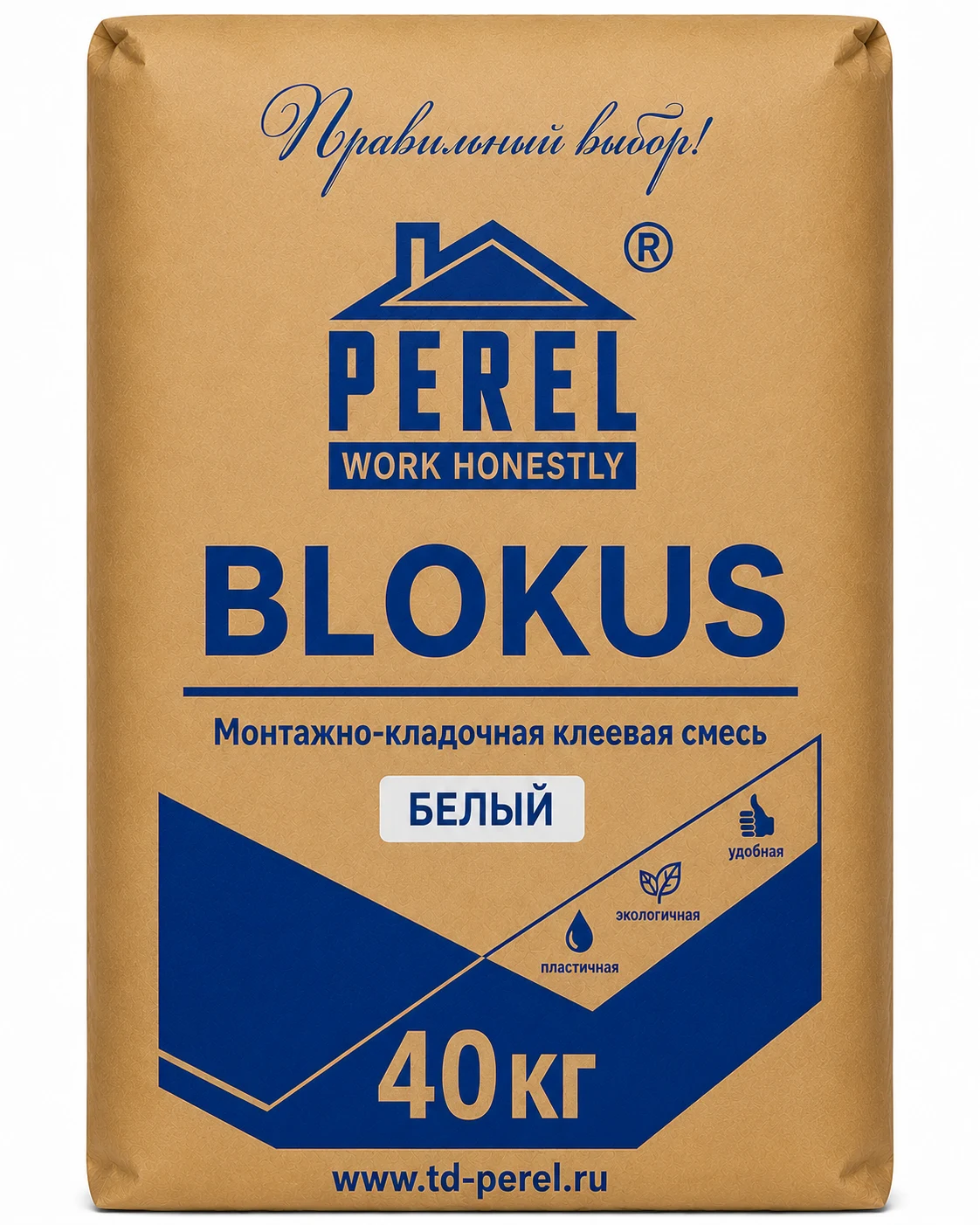 Белый клей для блоков Perel Blokus 40 кг
