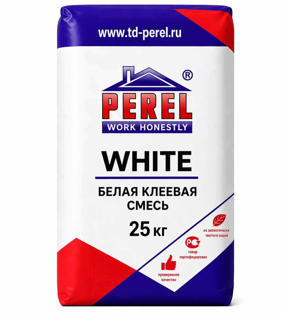 Perel White C1TE, 25 кг, белая клеевая смесь